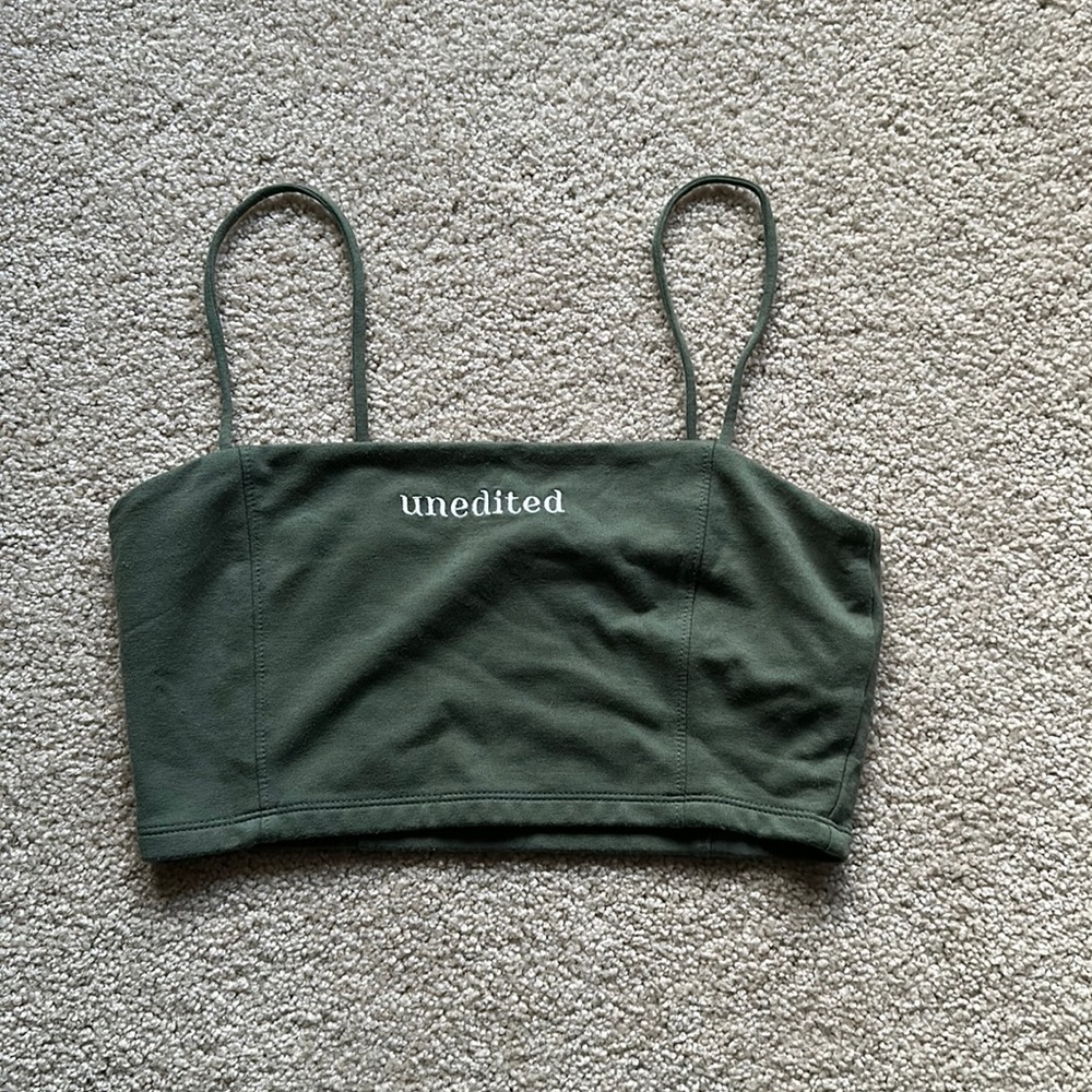 Green mini crop top
